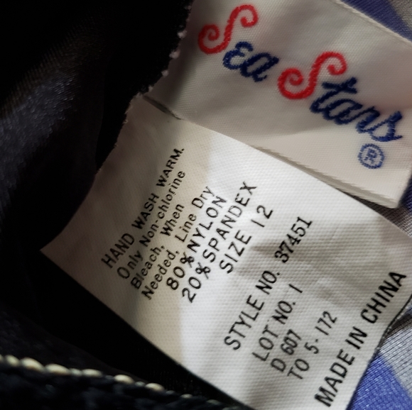 ⭐ VINTAGE | Mid-Century Purple & Black One Piece Sea Stars Swimsuit - Picture 12 of 12